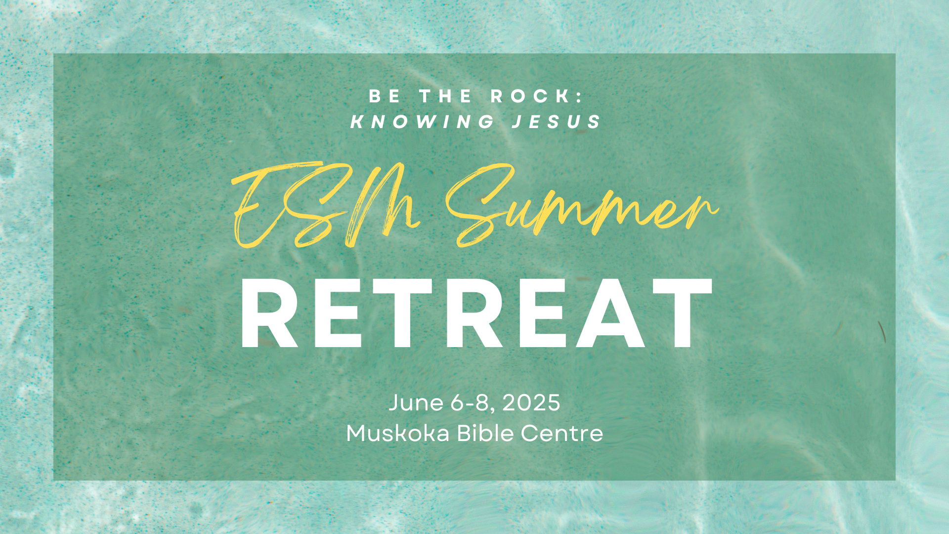 Be The Rock: Knowing Jesus