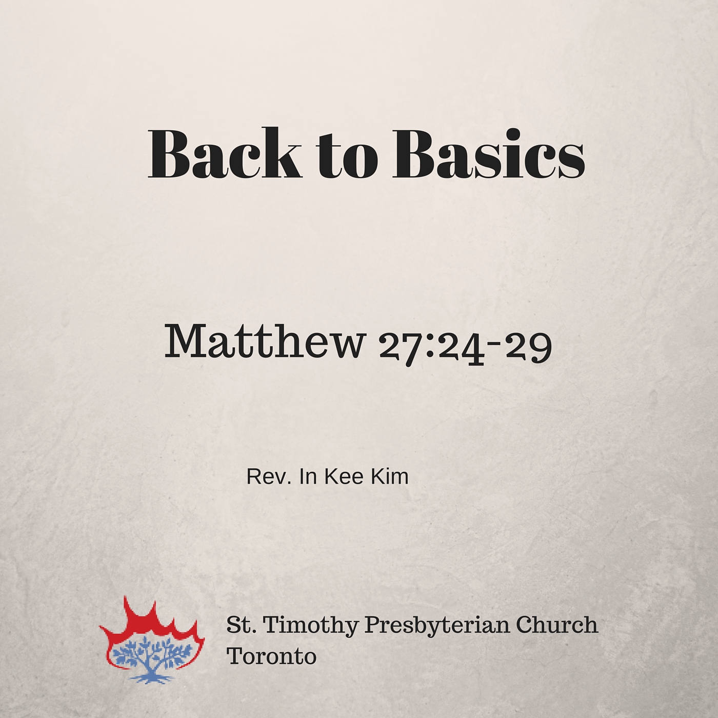 St Timothy Presbyterian Church in Toronto: Sermons