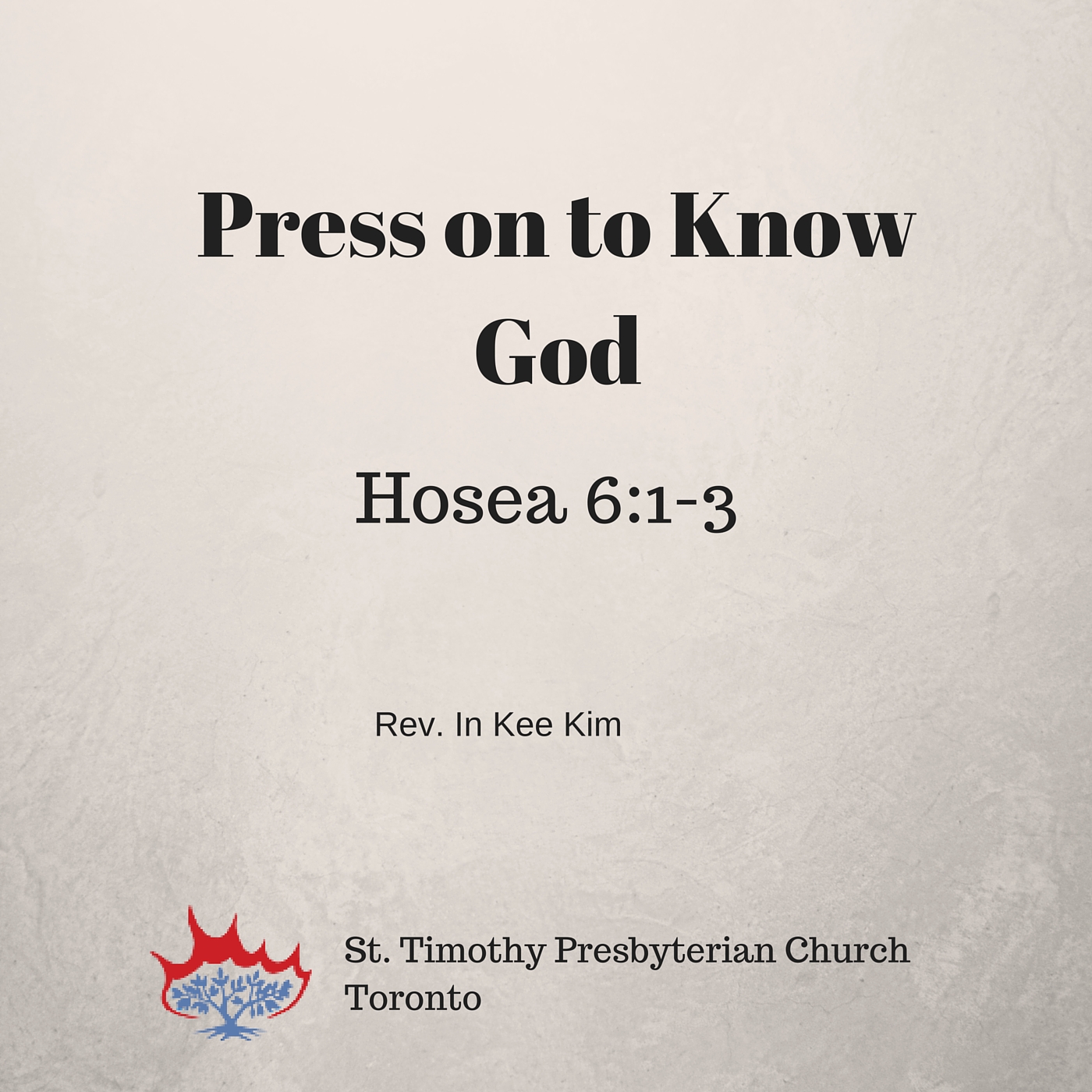 St Timothy Presbyterian Church in Toronto: Sermons