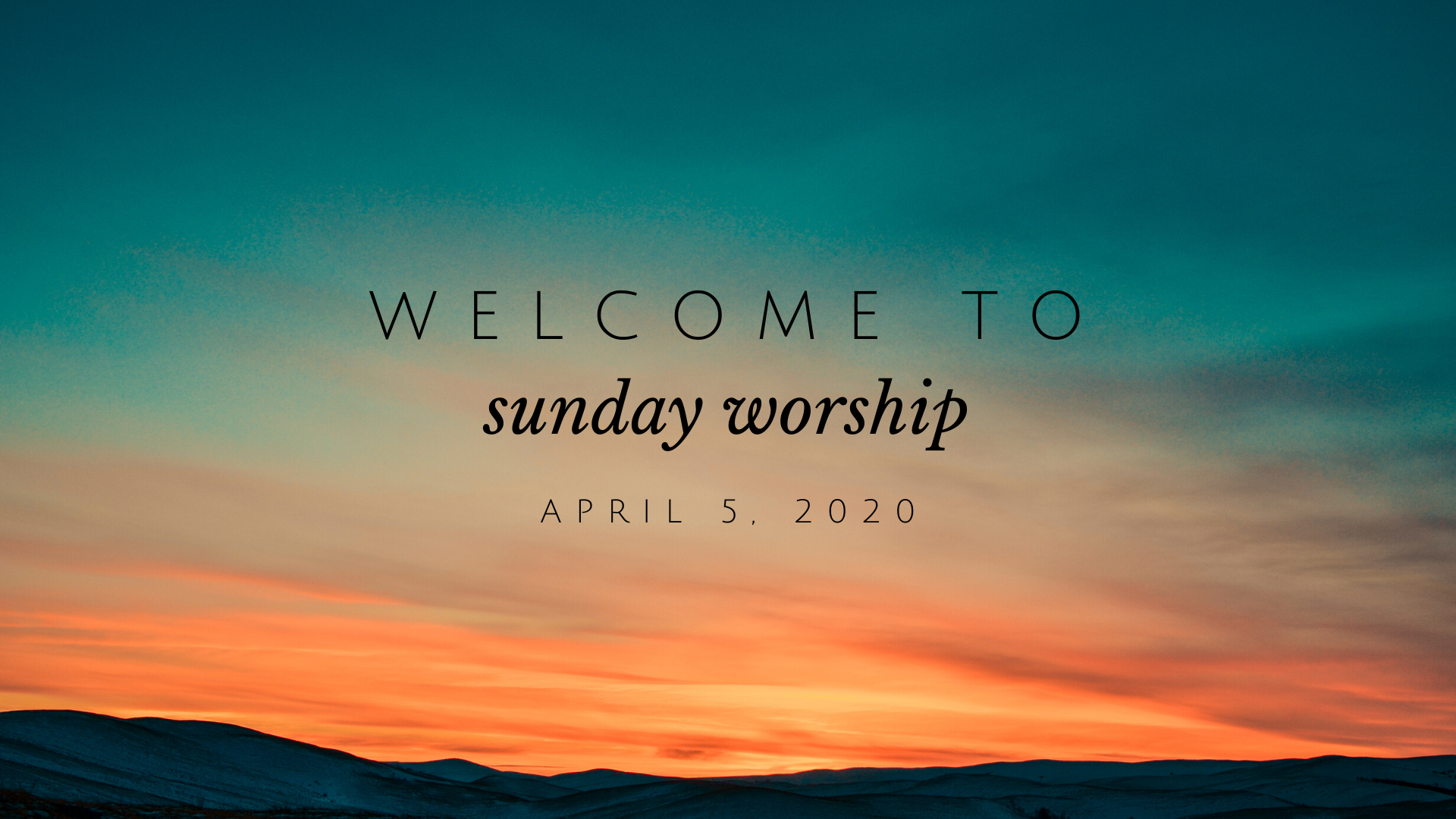 Sunday Worship for April 5, 2020 - St Timothy Presbyterian Church -